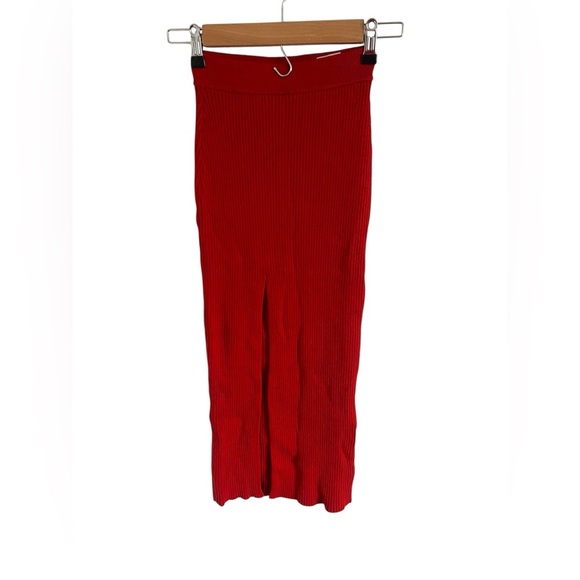 Uncle Studios Ribbed Red Slit Skirt, size 1 - Picture 1 of 6